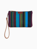 Bustina contemporary unisex righe multicolor blu
