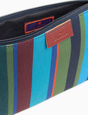 Bustina contemporary unisex righe multicolor blu