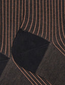 Lange Damensocken aus Baumwolle, schwarz, Twin-Rib-Muster