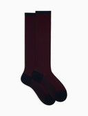 Calze lunghe donna cotone blu twin rib - Gallo 1927 - Official Online Shop