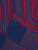 Calze lunghe donna cotone blu twin rib - Gallo 1927 - Official Online Shop