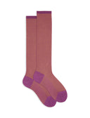 Calze lunghe donna cotone viola twin rib - Gallo 1927 - Official Online Shop