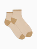 Calze cortissime donna poliammide twin rib bianco con effetto scintillante - Gallo 1927 - Official Online Shop