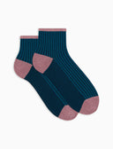 Calze cortissime donna poliammide twin rib blu con effetto scintillante - Gallo 1927 - Official Online Shop