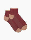 Calze cortissime donna poliammide e lurex twin rib rosso - Gallo 1927 - Official Online Shop