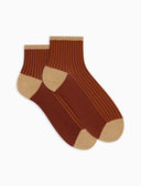 Calze cortissime donna poliammide twin rib marrone con effetto scintillante - Gallo 1927 - Official Online Shop