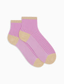 Calze cortissime donna poliammide twin rib viola con effetto scintillante - Gallo 1927 - Official Online Shop