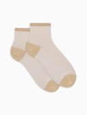 Calze cortissime donna poliammide twin rib bianco con effetto scintillante - Gallo 1927 - Official Online Shop