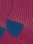 Calze corte donna cotone tinta unita a coste polso righe con effetto scintillante fucsia - Gallo 1927 - Official Online Shop
