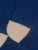 Calze corte donna cotone tinta unita a coste polso righe con effetto scintillante blu - Gallo 1927 - Official Online Shop