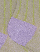 Women's short purple glitter and spaced twin-rib socks