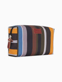 Unisex-Clutch im Kofferformat, mehrfarbig gestreift, grau