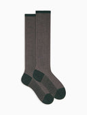 Lange Damensocken aus Baumwolle, grün, verwaschen