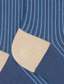 Calze corte donna blu twin rib effetto scintillante