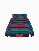 Sudadera infantil con capucha de forro polar azul con rayas Multicolor