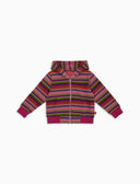 Felpa con cappuccio bambino pile viola righe multicolor - Gallo 1927 - Official Online Shop