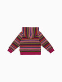 Felpa con cappuccio bambino pile viola righe multicolor - Gallo 1927 - Official Online Shop
