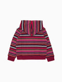 Felpa con cappuccio bambino pile rosa righe multicolor
