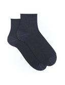 Calze cortissime donna lurex blu oltremare tinta unita