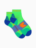 Calze cortissime tecniche uomo verde fluo fantasia chevron - Gallo 1927 - Official Online Shop