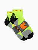 Calze cortissime tecniche uomo giallo fluo fantasia chevron - Gallo 1927 - Official Online Shop