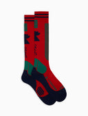 Calze lunghe da sci unisex poliestere rosso fantasia chevron - Gallo 1927 - Official Online Shop