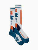 Calze lunghe da sci unisex bianche fantasia chevron - Gallo 1927 - Official Online Shop