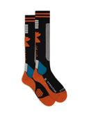 Calcetines largos de esquí unisex negros con motivo de chevrón