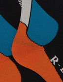 Calcetines largos de esquí unisex negros con motivo de chevrón