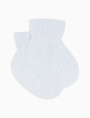 Calze corte bambino cotone risvolto e cappette a righe verticali azzurro - Gallo 1927 - Official Online Shop