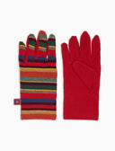 Guanti uomo pile rosso righe multicolor - Gallo 1927 - Official Online Shop