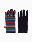 Guanti uomo pile blu righe multicolor - Gallo 1927 - Official Online Shop