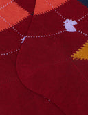 Calze lunghe donna cotone bordò fantasia intarsio - Gallo 1927 - Official Online Shop