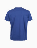 Herren-T-Shirt aus einfarbiger Baumwolle mit mehrfarbiger Brusttasche, blau