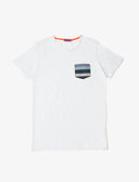 T-shirt uomo cotone bianco tinta unita e taschino multicolor - Gallo 1927 - Official Online Shop
