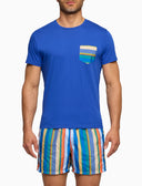 T-shirt uomo cotone tinta unita e taschino multicolor blu - Gallo 1927 - Official Online Shop
