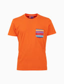 T-shirt uomo cotone tinta unita e taschino multicolor arancio - Gallo 1927 - Official Online Shop