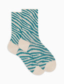 Calze corte donna cotone fantasia zebrato con effetto scintillante beige - Gallo 1927 - Official Online Shop