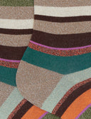 Calze corte donna cotone beige righe multicolor effetto scintillante - Gallo 1927 - Official Online Shop