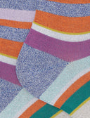 Calze corte donna cotone azzurro righe multicolor effetto scintillante - Gallo 1927 - Official Online Shop