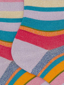 Calze corte donna cotone righe multicolor lurex viola - Gallo 1927 - Official Online Shop