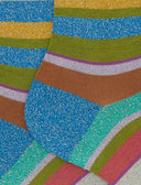 Calze corte donna cotone righe multicolor lurex blu - Gallo 1927 - Official Online Shop