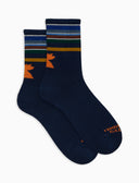Calze corte uomo spugna di cotone e fascia righe multicolor blu - Gallo 1927 - Official Online Shop