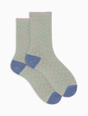 Calze corte donna cotone verde fantasia pois effetto scintillante - Gallo 1927 - Official Online Shop