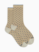 Calze corte donna cotone e lurex fantasia pois lurex beige - Gallo 1927 - Official Online Shop