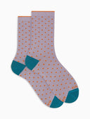 Calze corte donna cotone e lurex fantasia pois lurex viola - Gallo 1927 - Official Online Shop