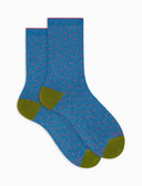 Calze corte donna cotone e lurex fantasia pois lurex blu - Gallo 1927 - Official Online Shop