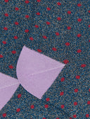 Women's short blue warm cotton and glitter socks with polka dot pattern