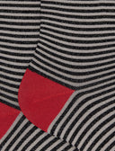 Kurze Damensocken aus warmer Baumwolle, schwarz, mit Glitzereffekt und Windsor-Streifen