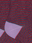 Calze corte donna cotone caldo blu effetto scintillante righe windsor